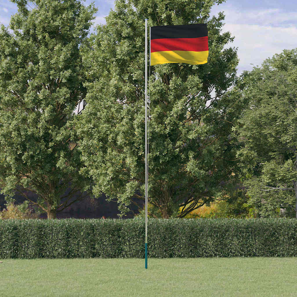 Tysklands flagga och flaggstång 6,08 m aluminium