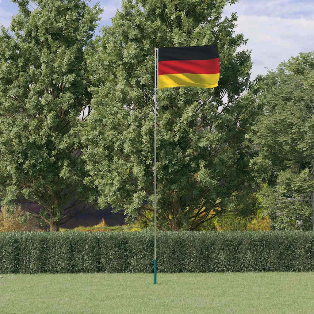 Tysklands flagga och flaggstång 5,5 m aluminium