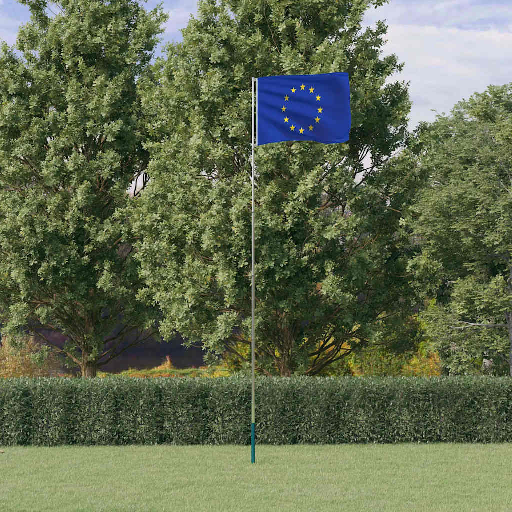Europas flagga och flaggstång 5,5 m aluminium