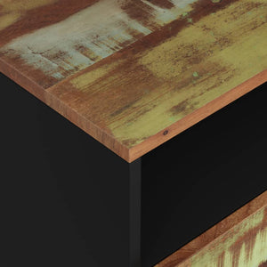 Sängbord 50x33x62 cm massivt återvunnet och konstruerat trä