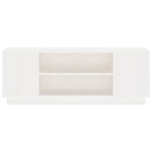 Tv-bänk vit 110x35x40,5 cm massiv furu