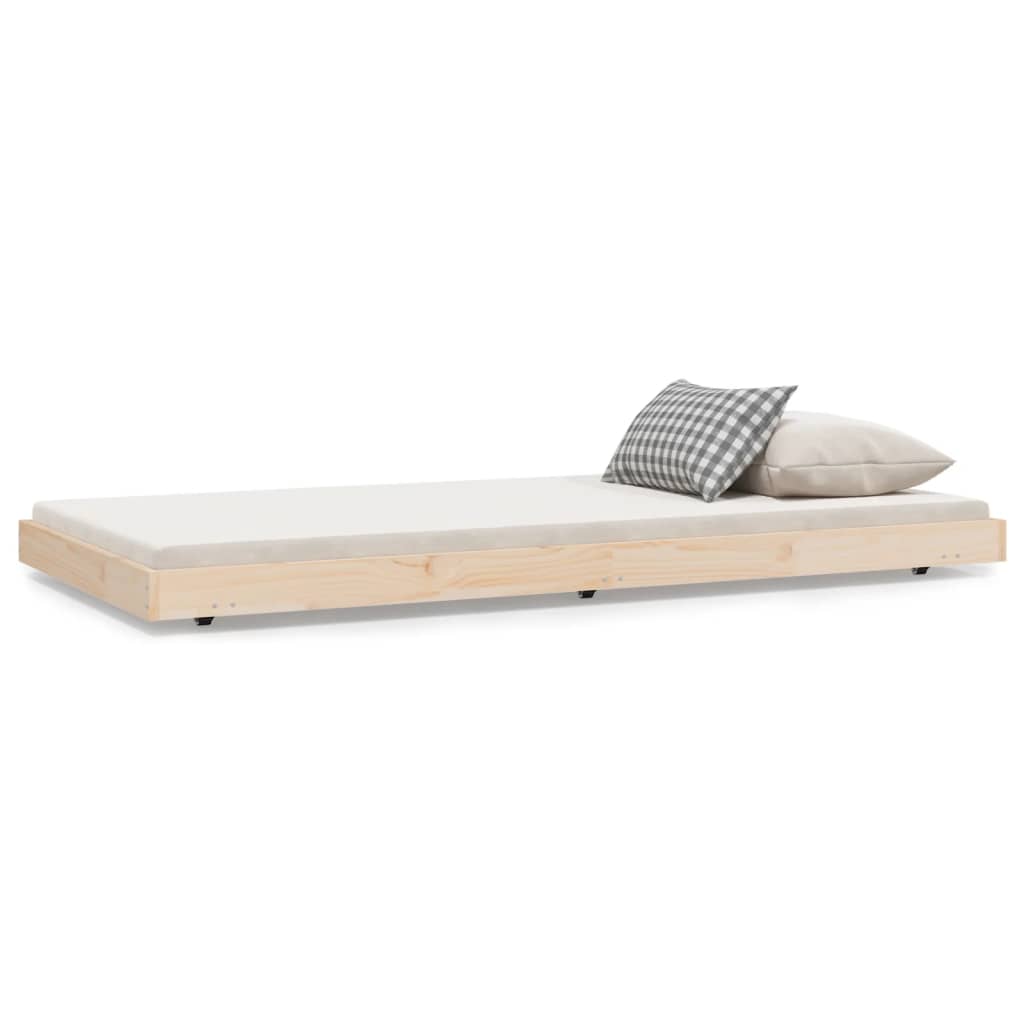 Sängram utan madrass 90x190 cm massiv furu