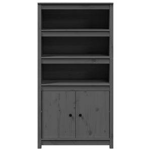 Förvaringsskåp grå 80x35x154 cm massiv furu