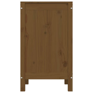 Tvättkorg honungsbrun 44x44x76 cm massiv furu