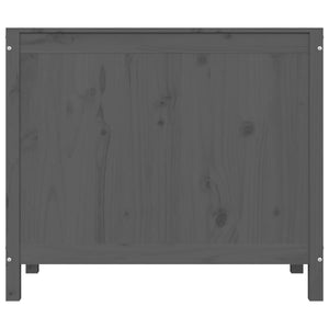 Tvättkorg grå 88,5x44x76 cm massiv furu