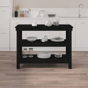 Skobänk svart 110,5x50x80 cm massiv furu