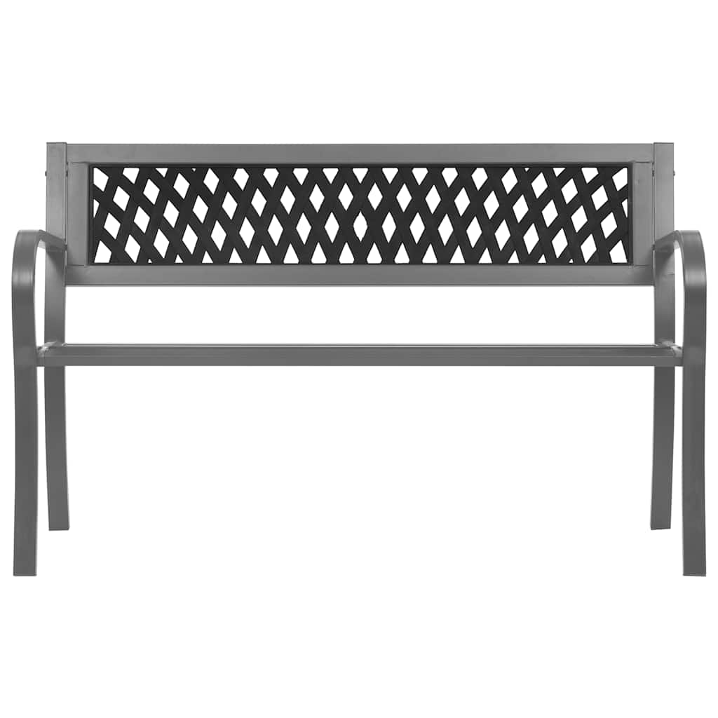 Trädgårdsbänk svart 120 cm stål