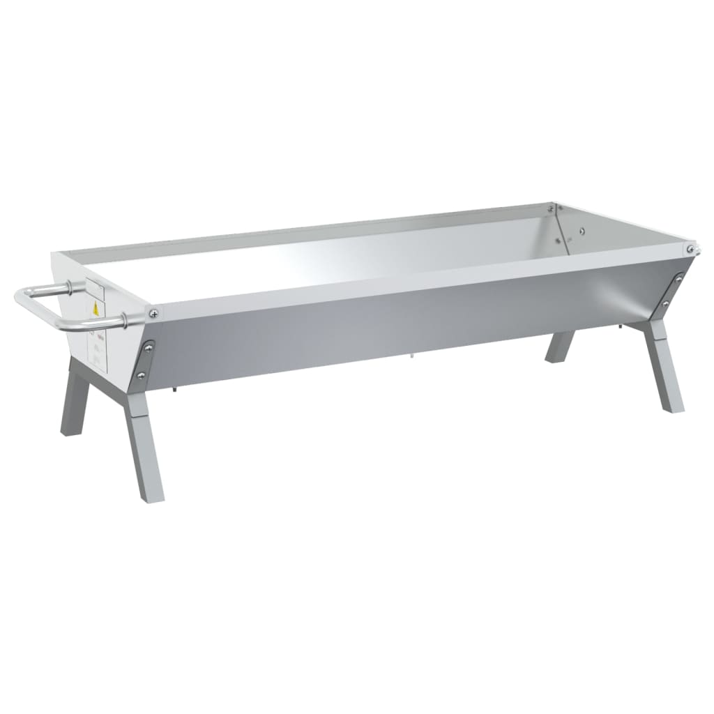 Grillbricka silver 118x42x30,5 cm rostfritt stål
