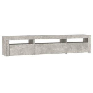 Tv-bänk med LED-belysning Betonggrå 195x35x40 cm