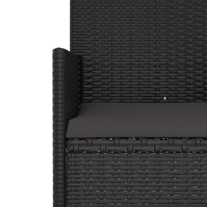 Loungegrupp för trädgården med dynor 4 delar svart konstrotting