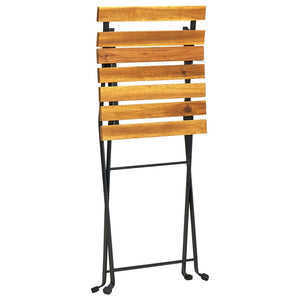 Hopfällbara trädgårdsstolar 6 st stål och massivt akaciaträ