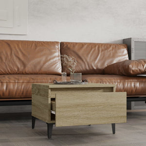 Sidobord 2 st sonoma-ek 50x46x35 cm konstruerat trä