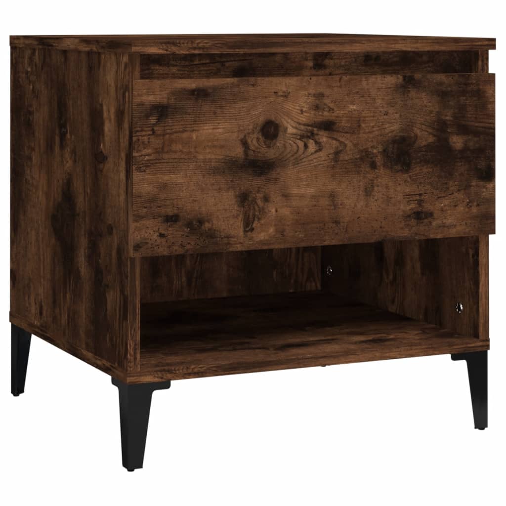 Soffbord rökfärgad ek 50x46x50 cm konstruerat trä