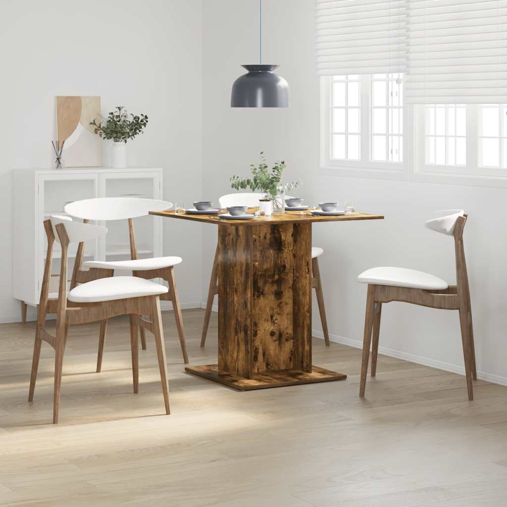 Matbord rökfärgad ek 80x80x75 cm konstruerat trä
