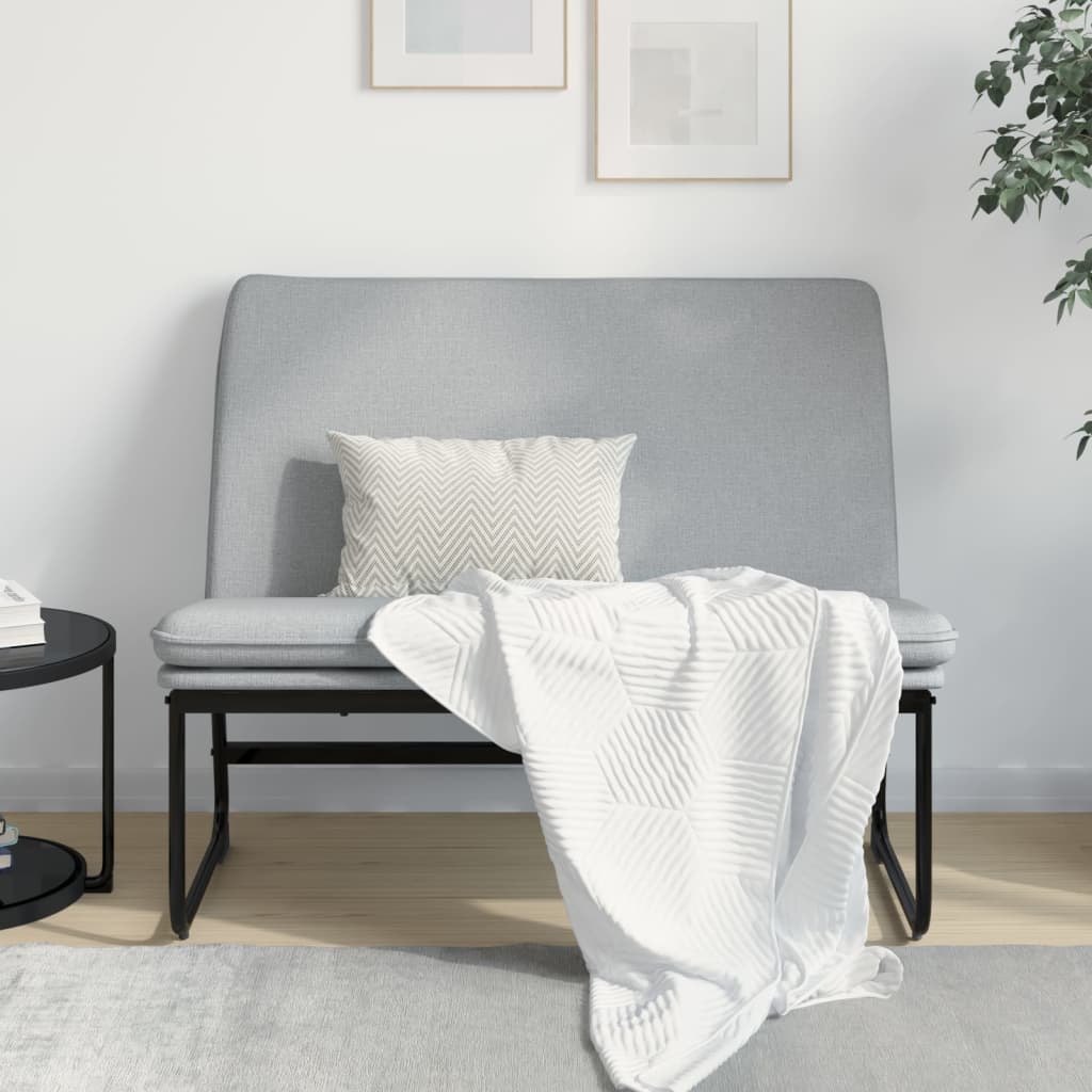 Bänk ljusgrå 100x75x76 cm tyg