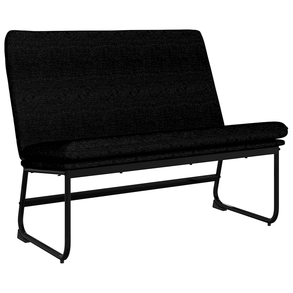 Bänk svart 100x75x76 cm tyg