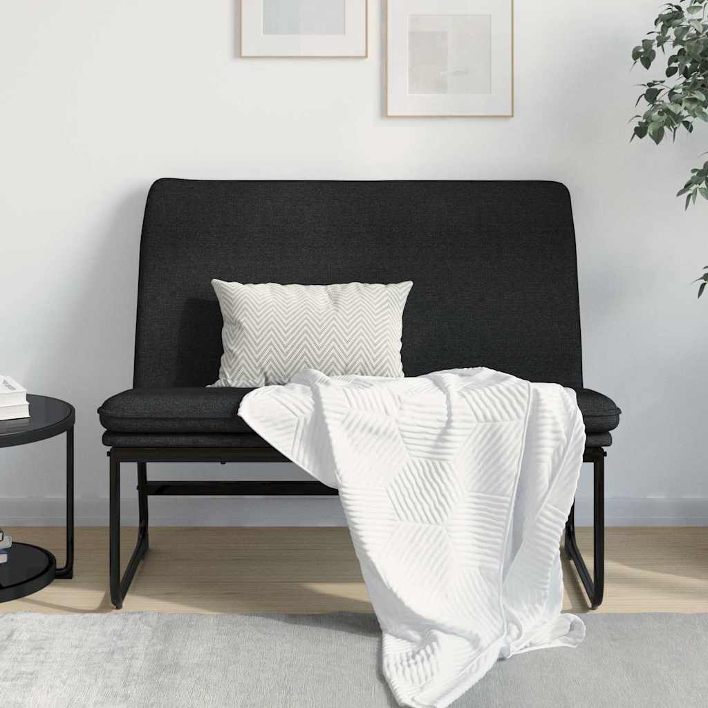 Bänk svart 100x75x76 cm tyg