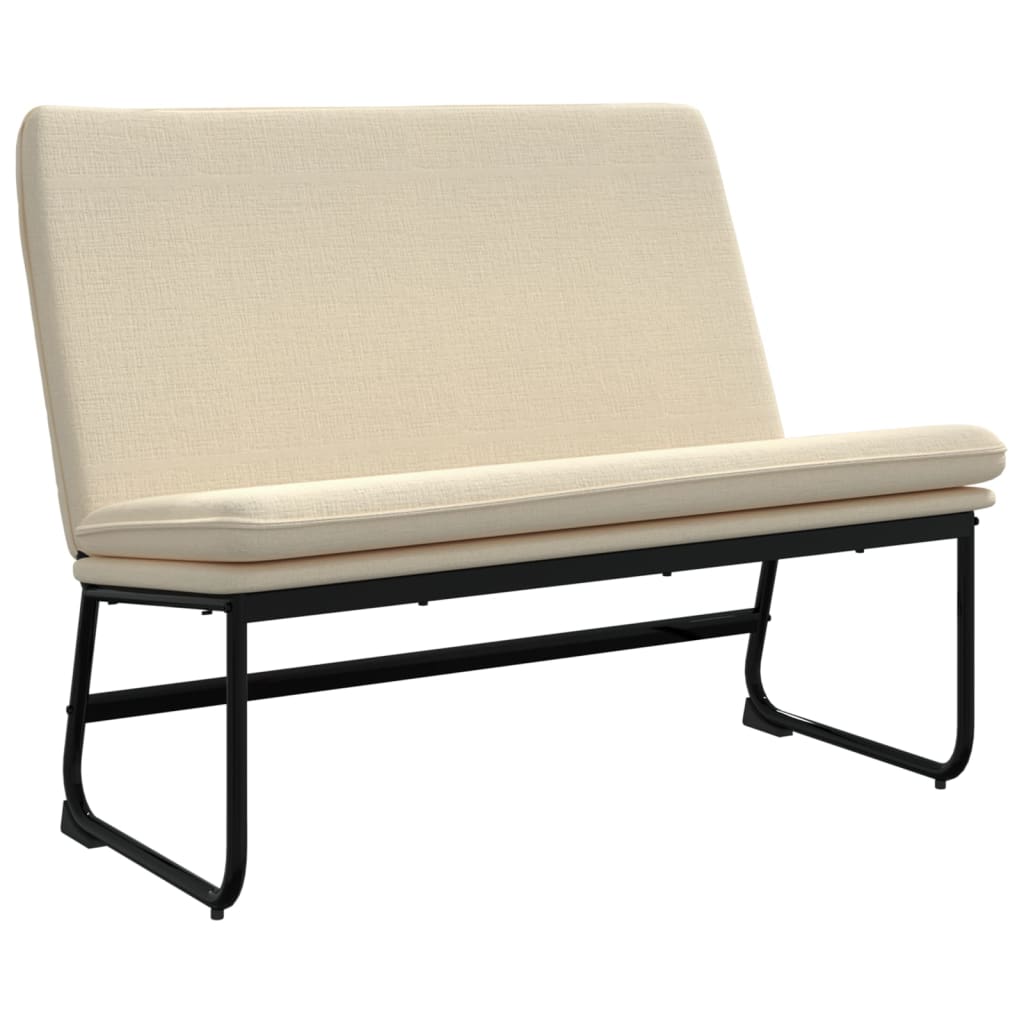 Bänk gräddvit 100x75x76 cm tyg