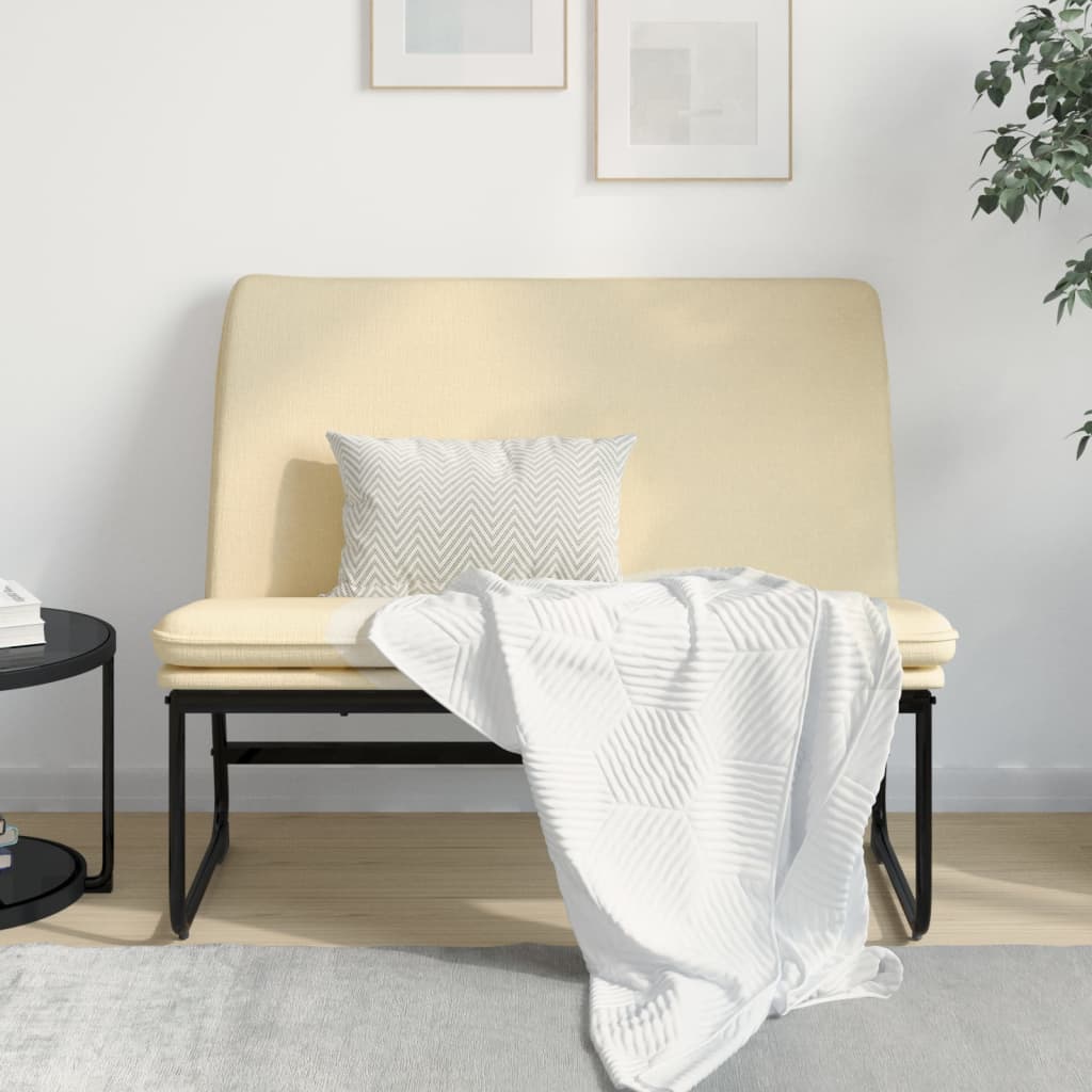 Bänk gräddvit 100x75x76 cm tyg