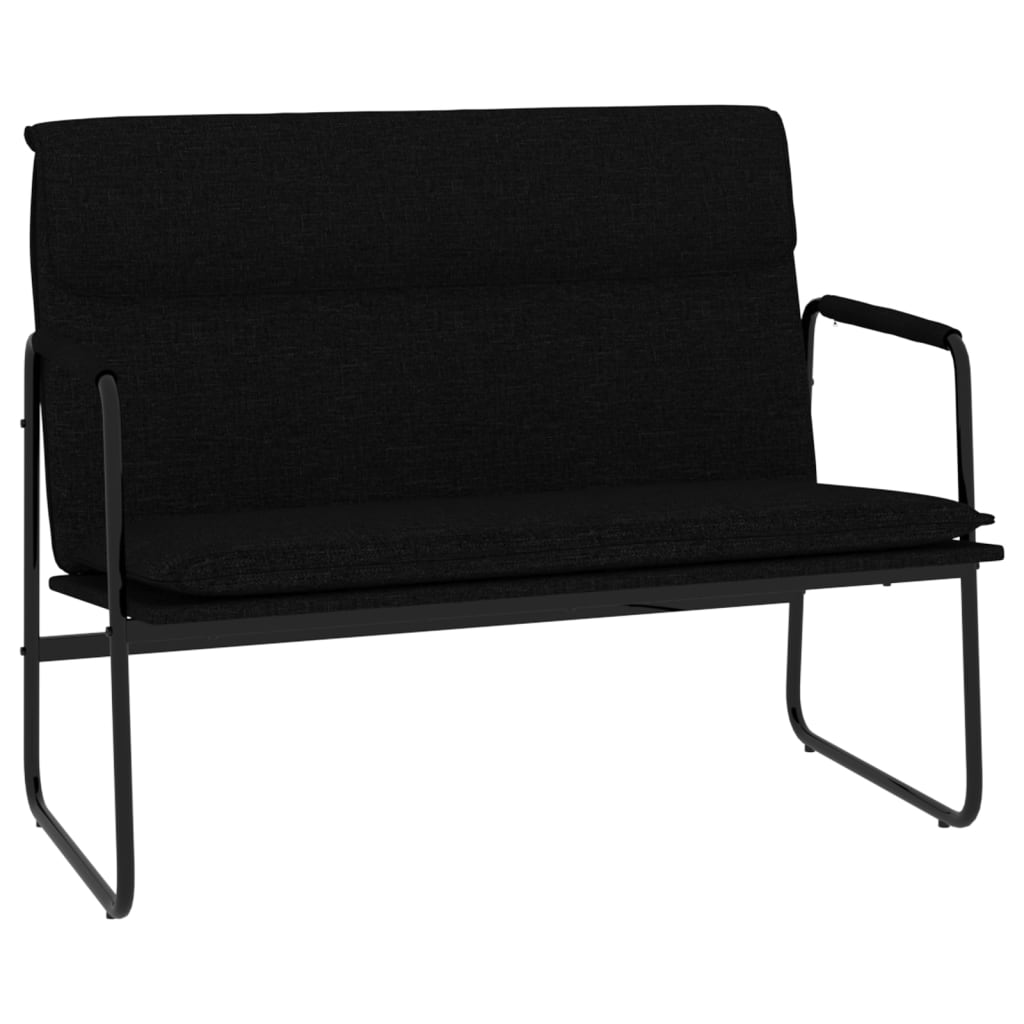 Bänk svart 100x64x80 cm tyg