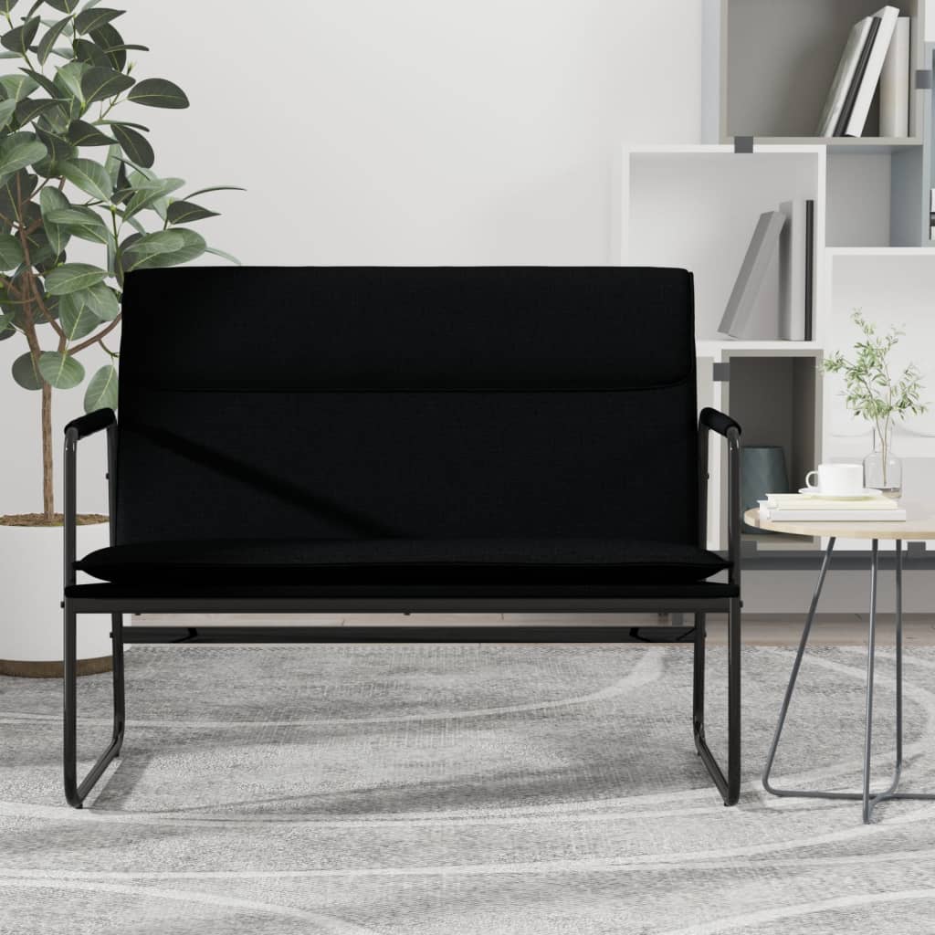 Bänk svart 100x64x80 cm tyg