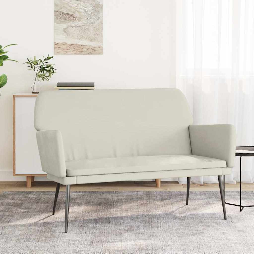 Bänk gräddvit 108x79x79 cm sammet