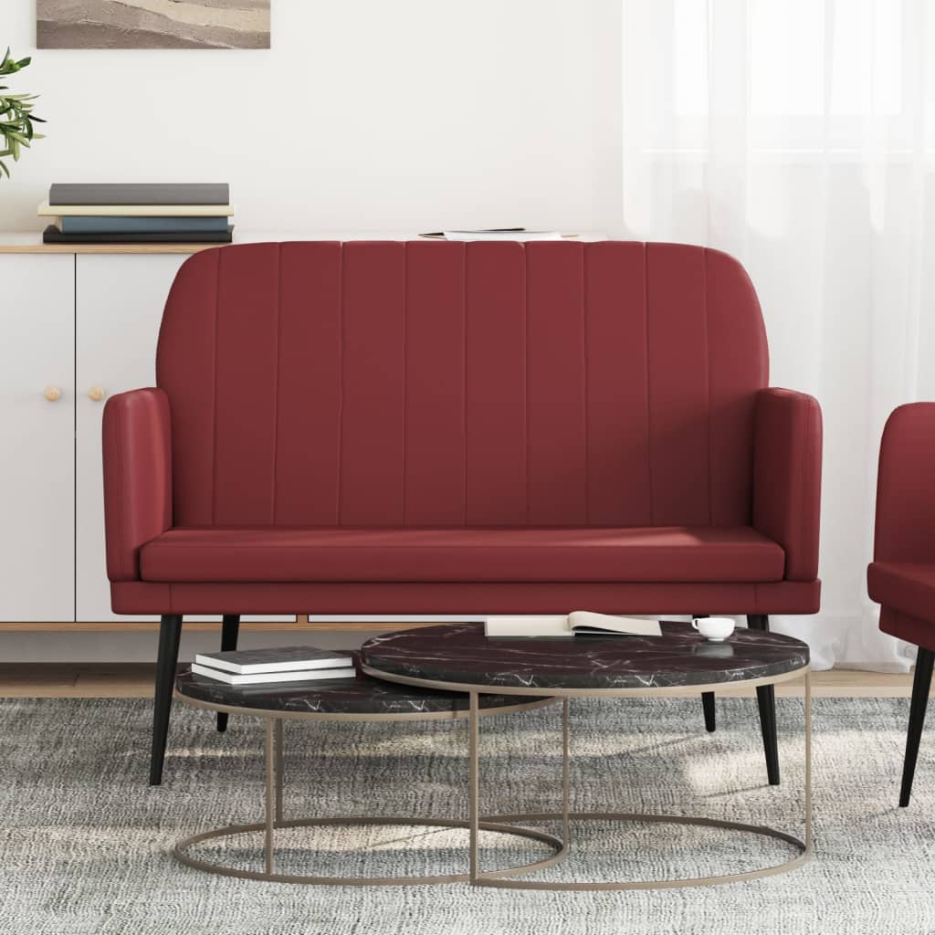 Bänk vinröd 107x80x81 cm konstläder