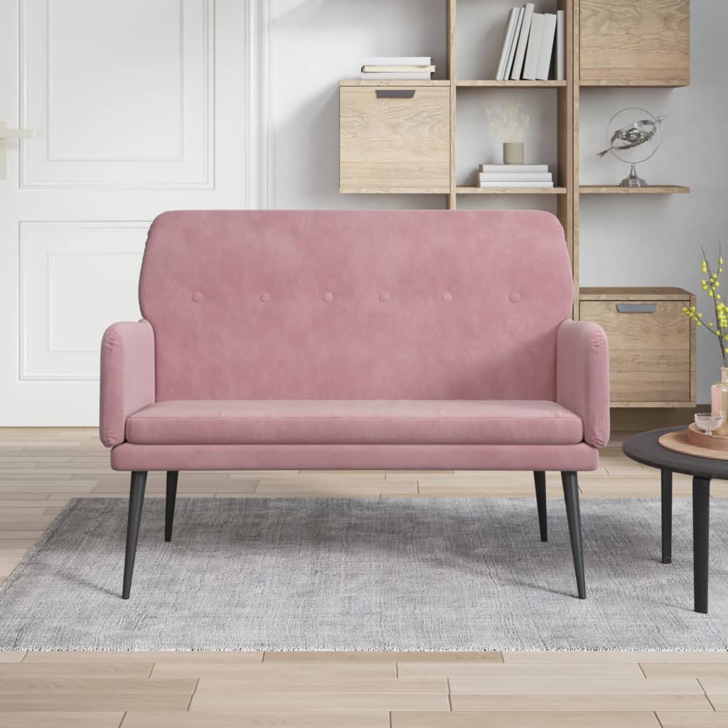 Bänk rosa 108x79x79 cm sammet