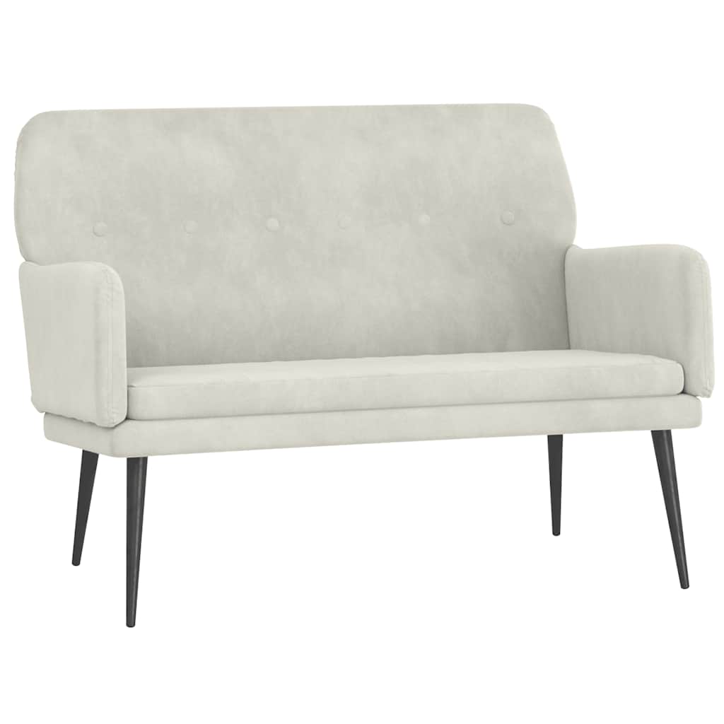 Bänk gräddvit 108x79x79 cm sammet