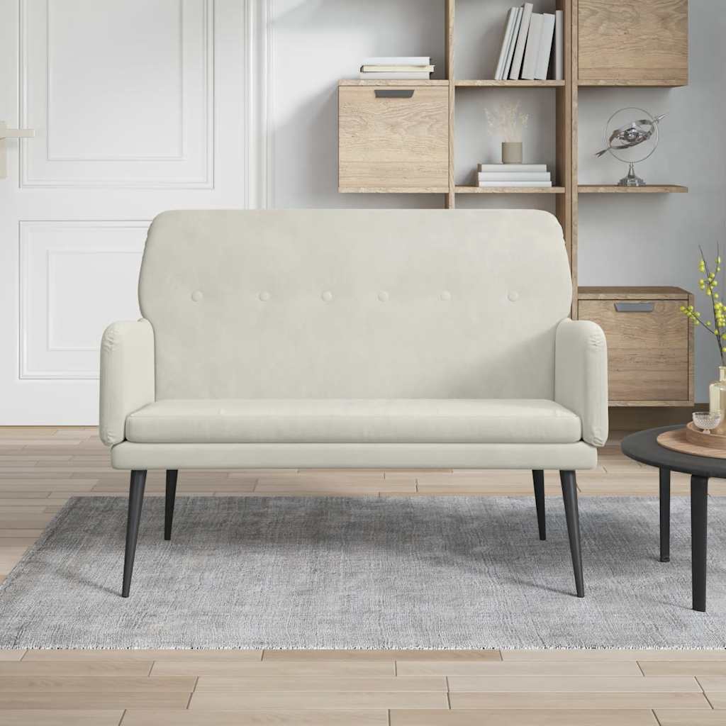 Bänk gräddvit 108x79x79 cm sammet