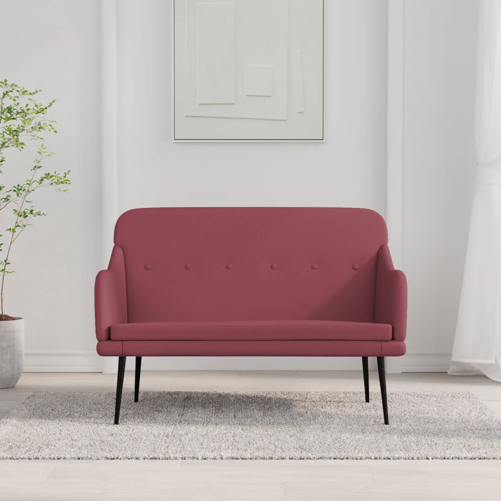 Bänk vinröd 110x76x80 cm tyg