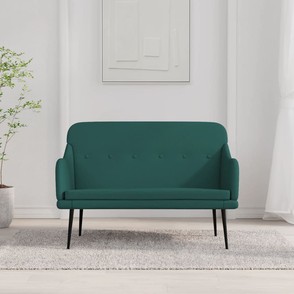 Bänk mörkgrön 110x76x80 cm tyg