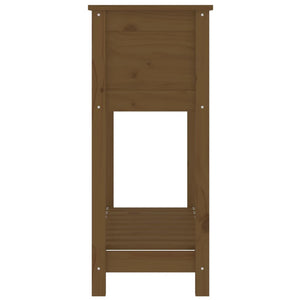 Odlingslåda med hylla honungsbrun 82,5x34,5x81 cm massiv furu