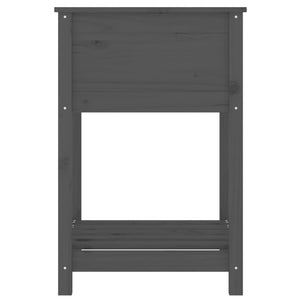 Odlingslåda med hylla grå 54x54x81 cm massiv furu