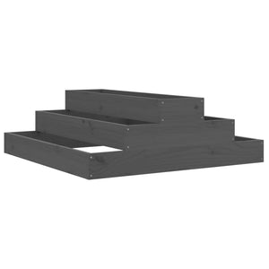 Odlingslåda grå 80x80x27 cm massiv furu