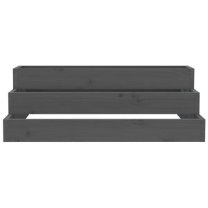 Odlingslåda grå 80x80x27 cm massiv furu