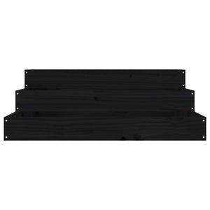Odlingslåda svart 78x78x27 cm massiv furu