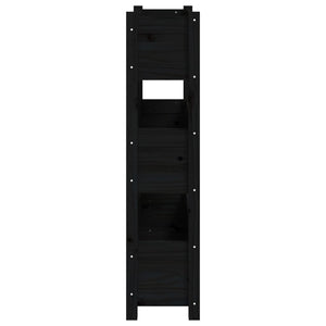 Odlingslåda svart 77x25x104,5 cm massiv furu