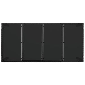 Trädgårdsbord med glasskiva svart 190x90x75 cm konstrotting