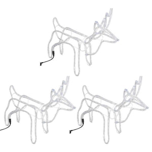 Renfigur 3 st ljusslinga kallvit 60x30x60 cm