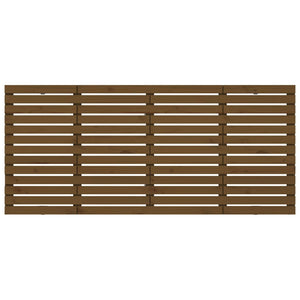 Väggmonterad huvudgavel honungsbrun 206x3x91,5 cm massiv furu