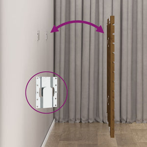 Väggmonterad huvudgavel honungsbrun 206x3x91,5 cm massiv furu