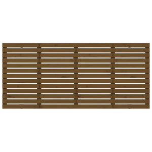 Väggmonterad huvudgavel honungsbrun 156x3x91,5 cm massiv furu