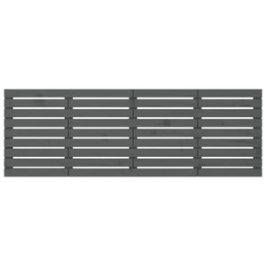 Väggmonterad huvudgavel grå 206x3x63 cm massiv furu