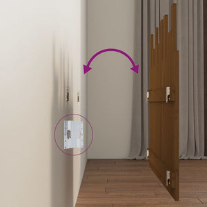 Väggmonterad huvudgavel honungsbrun 108x3x80 cm massiv furu