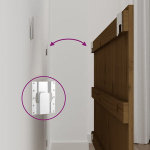 Väggmonterad huvudgavel honungsbrun 108x3x60 cm massiv furu