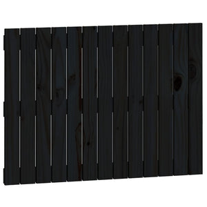 Väggmonterad huvudgavel svart 82,5x3x60 cm massiv furu