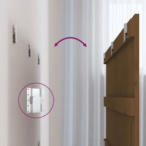 Väggmonterad huvudgavel honungsbrun 185x3x60 cm massiv furu