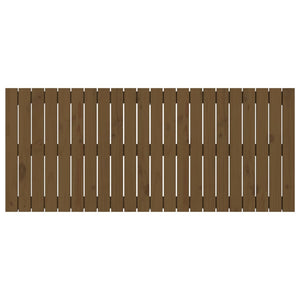 Väggmonterad huvudgavel honungsbrun 140x3x60 cm massiv furu