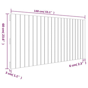 Väggmonterad huvudgavel honungsbrun 140x3x60 cm massiv furu